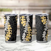 Puakenikeni and Maile Lei Tumbler Cup Black Double Strand Lei