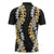 Puakenikeni and Maile Lei Zipper Polo Shirt Black Double Strand Lei - Polynesian Pride