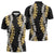 Puakenikeni and Maile Lei Zipper Polo Shirt Black Double Strand Lei - Polynesian Pride
