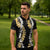 Puakenikeni and Maile Lei Zipper Polo Shirt Black Double Strand Lei - Polynesian Pride
