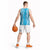 Puakenikeni and Maile Lei Basketball Jersey Blue Double Strand Lei - Polynesian Pride