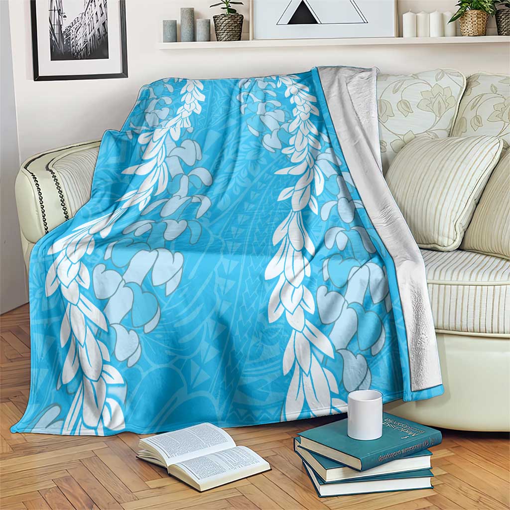 Puakenikeni and Maile Lei Blanket Blue Double Strand Lei