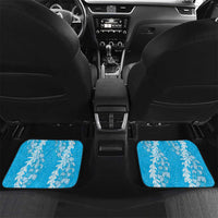 Puakenikeni and Maile Lei Car Mats Blue Double Strand Lei