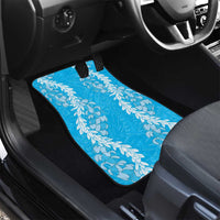 Puakenikeni and Maile Lei Car Mats Blue Double Strand Lei