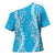 Puakenikeni and Maile Lei Cross Shoulder Shirt Blue Double Strand Lei - Polynesian Pride