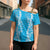 Puakenikeni and Maile Lei Cross Shoulder Shirt Blue Double Strand Lei - Polynesian Pride