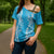 Puakenikeni and Maile Lei Cross Shoulder Shirt Blue Double Strand Lei - Polynesian Pride