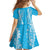 Puakenikeni and Maile Lei Family Matching Mermaid Dress and Hawaiian Shirt Blue Double Strand Lei