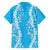 Puakenikeni and Maile Lei Family Matching Short Sleeve Bodycon Dress and Hawaiian Shirt Blue Double Strand Lei