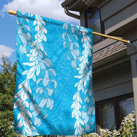Puakenikeni and Maile Lei Garden Flag Blue Double Strand Lei