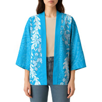 Puakenikeni and Maile Lei Kimono Blue Double Strand Lei - Polynesian Pride