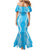 Puakenikeni and Maile Lei Mermaid Dress Blue Double Strand Lei
