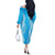 Puakenikeni and Maile Lei Off The Shoulder Long Sleeve Dress Blue Double Strand Lei
