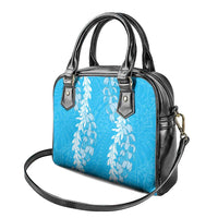 Puakenikeni and Maile Lei Shoulder Handbag Blue Double Strand Lei