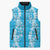 Puakenikeni and Maile Lei Sleeveless Puffer Jacket Blue Double Strand Lei - Polynesian Pride