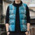 Puakenikeni and Maile Lei Sleeveless Puffer Jacket Blue Double Strand Lei - Polynesian Pride