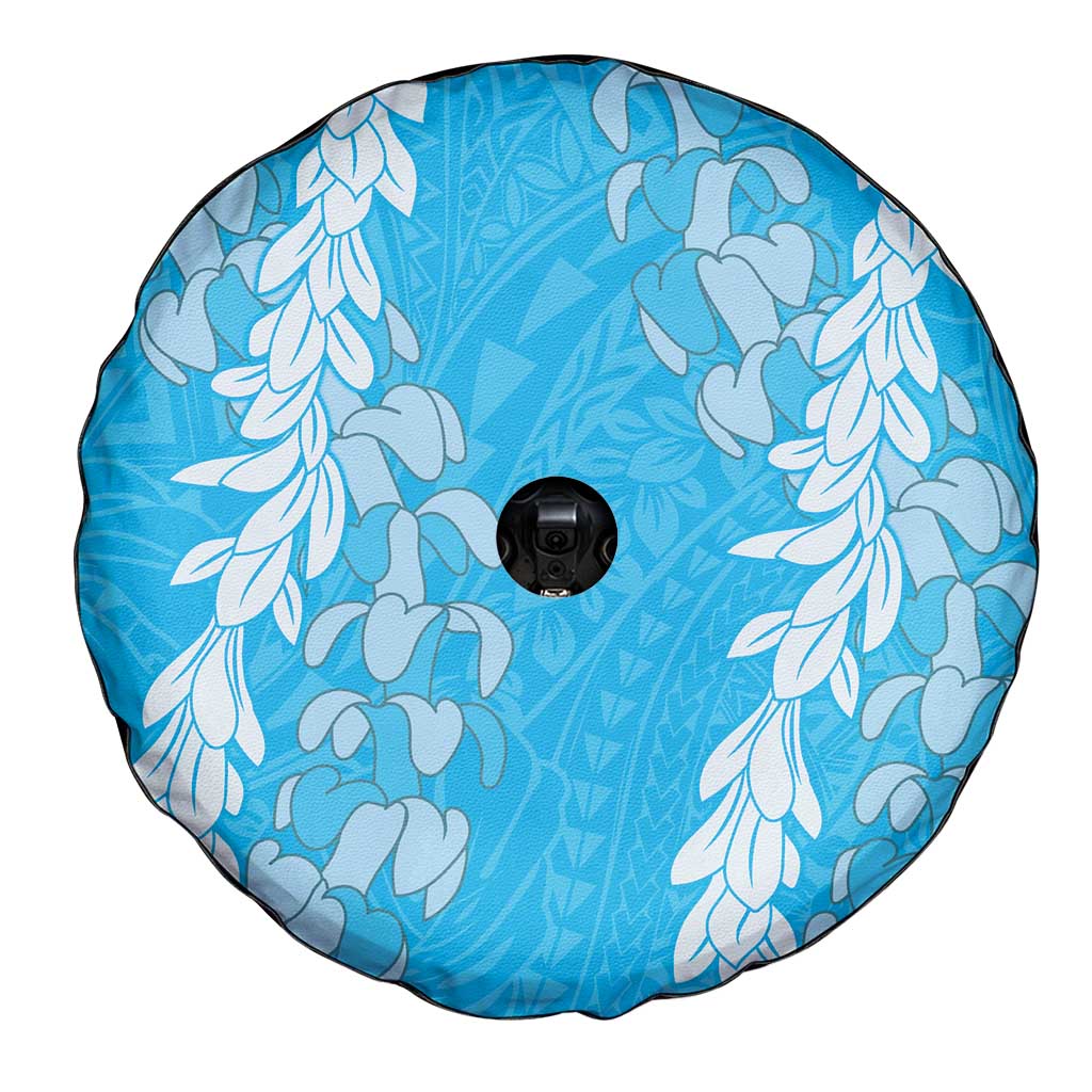 Puakenikeni and Maile Lei Spare Tire Cover Blue Double Strand Lei