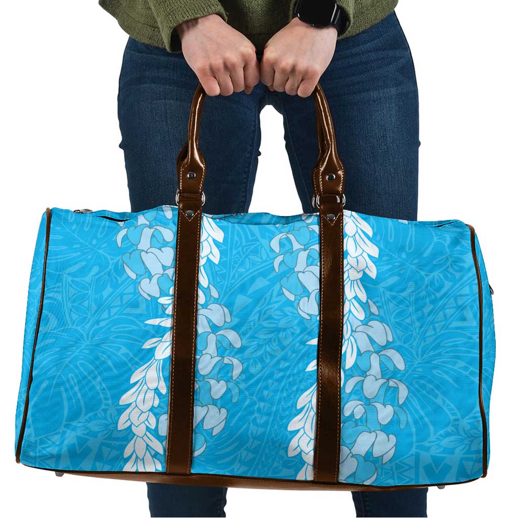 Puakenikeni and Maile Lei Travel Bag Blue Double Strand Lei - Polynesian Pride