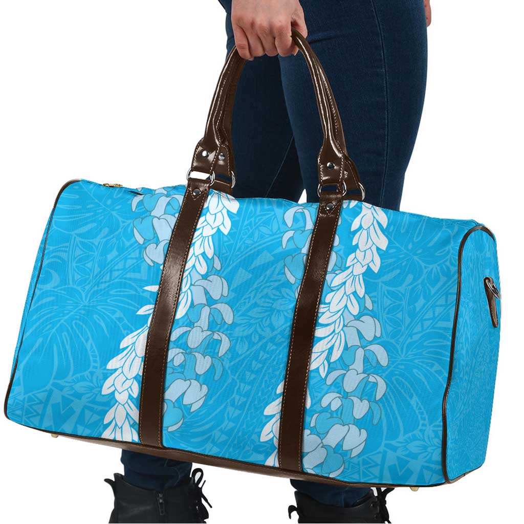 Puakenikeni and Maile Lei Travel Bag Blue Double Strand Lei - Polynesian Pride