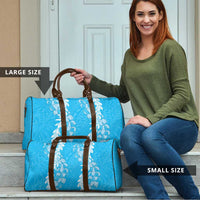 Puakenikeni and Maile Lei Travel Bag Blue Double Strand Lei - Polynesian Pride