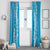 Puakenikeni and Maile Lei Window Curtain Blue Double Strand Lei