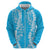 Puakenikeni and Maile Lei Zip Hoodie Blue Double Strand Lei