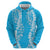 Puakenikeni and Maile Lei Zip Hoodie Blue Double Strand Lei