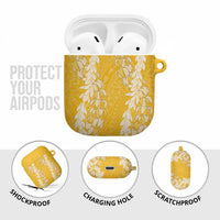 Puakenikeni and Maile Lei AirPods Case Gold Double Strand Lei - Polynesian Pride