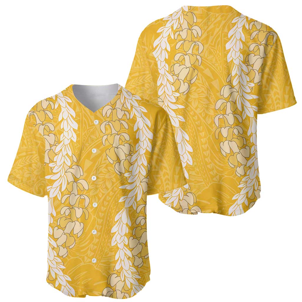 Puakenikeni and Maile Lei Baseball Jersey Gold Double Strand Lei