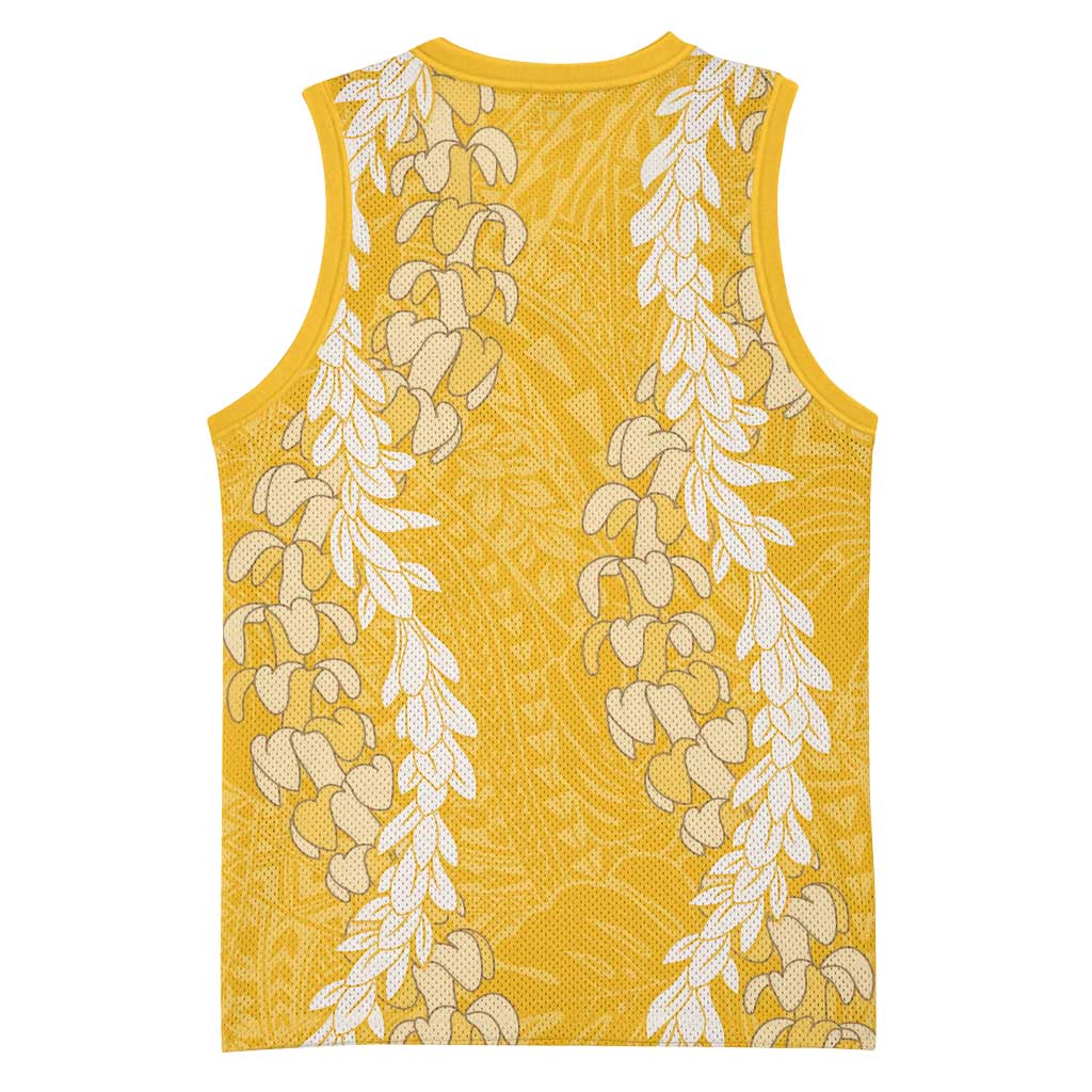 Puakenikeni and Maile Lei Basketball Jersey Gold Double Strand Lei - Polynesian Pride