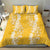 Puakenikeni and Maile Lei Bedding Set Gold Double Strand Lei