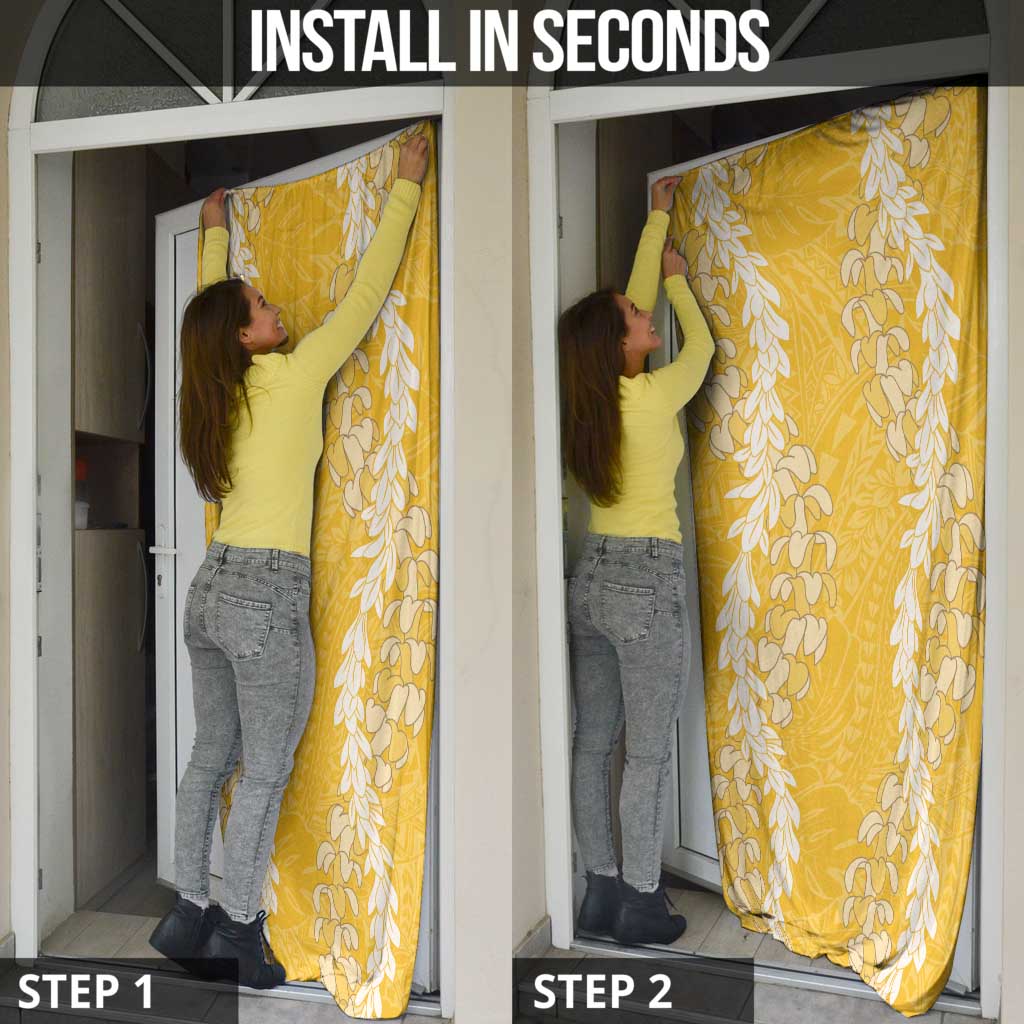 Puakenikeni and Maile Lei Door Cover Gold Double Strand Lei - Polynesian Pride