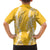 Puakenikeni and Maile Lei Family Matching Long Sleeve Bodycon Dress and Hawaiian Shirt Gold Double Strand Lei