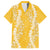 Puakenikeni and Maile Lei Family Matching Short Sleeve Bodycon Dress and Hawaiian Shirt Gold Double Strand Lei