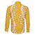 Puakenikeni and Maile Lei Family Matching Short Sleeve Bodycon Dress and Hawaiian Shirt Gold Double Strand Lei