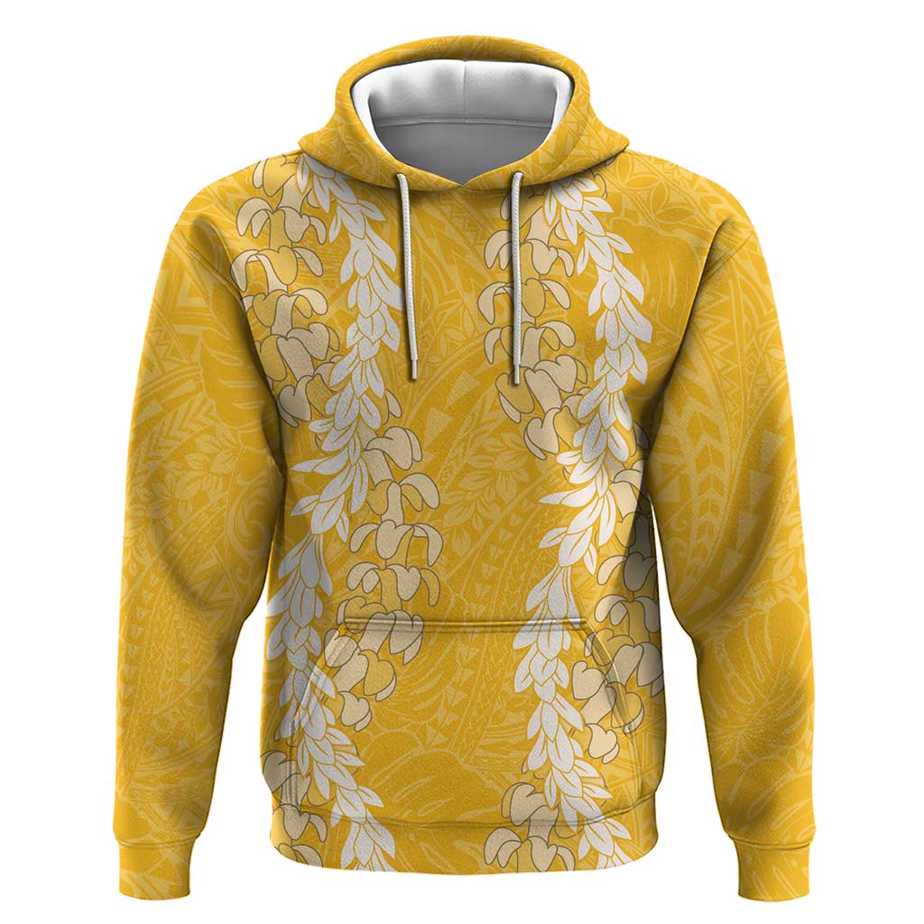 Puakenikeni and Maile Lei Hoodie Gold Double Strand Lei