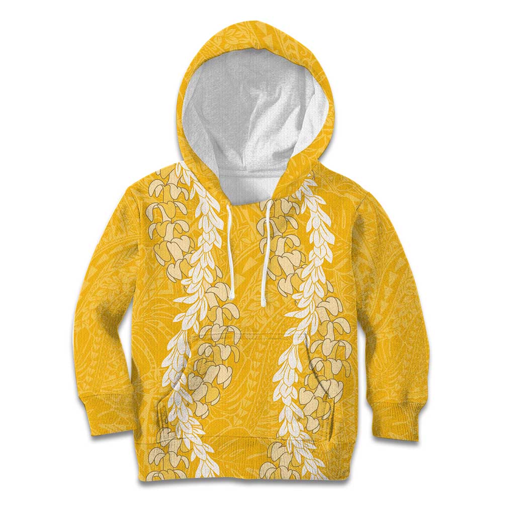 Puakenikeni and Maile Lei Kid Hoodie Gold Double Strand Lei