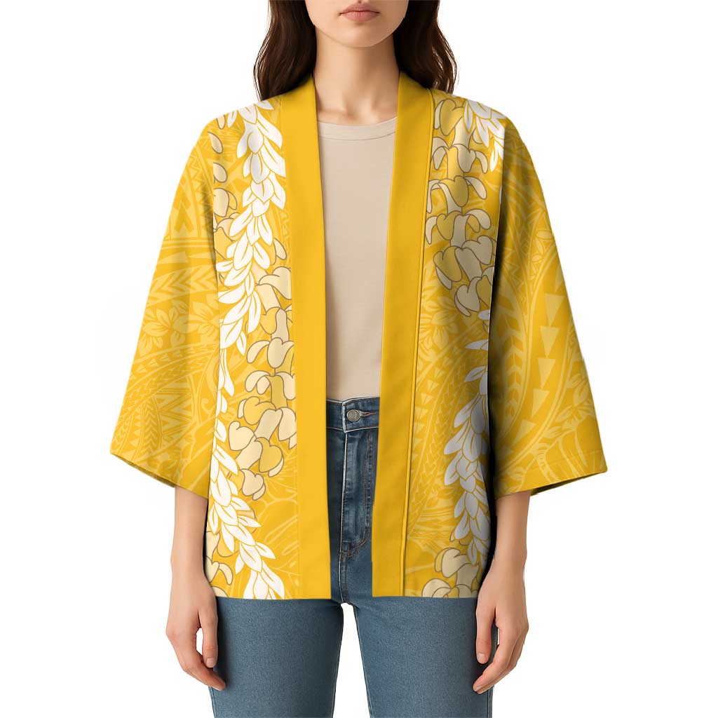 Puakenikeni and Maile Lei Kimono Gold Double Strand Lei - Polynesian Pride