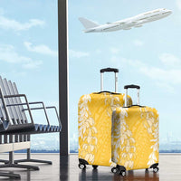 Puakenikeni and Maile Lei Luggage Cover Gold Double Strand Lei