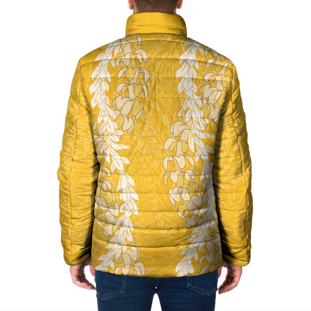 Puakenikeni and Maile Lei Padded Jacket Gold Double Strand Lei - Polynesian Pride