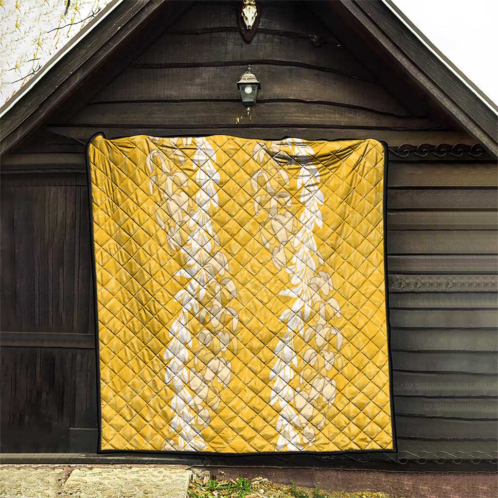 Puakenikeni and Maile Lei Quilt Gold Double Strand Lei