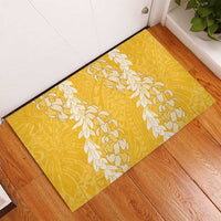 Puakenikeni and Maile Lei Rubber Doormat Gold Double Strand Lei