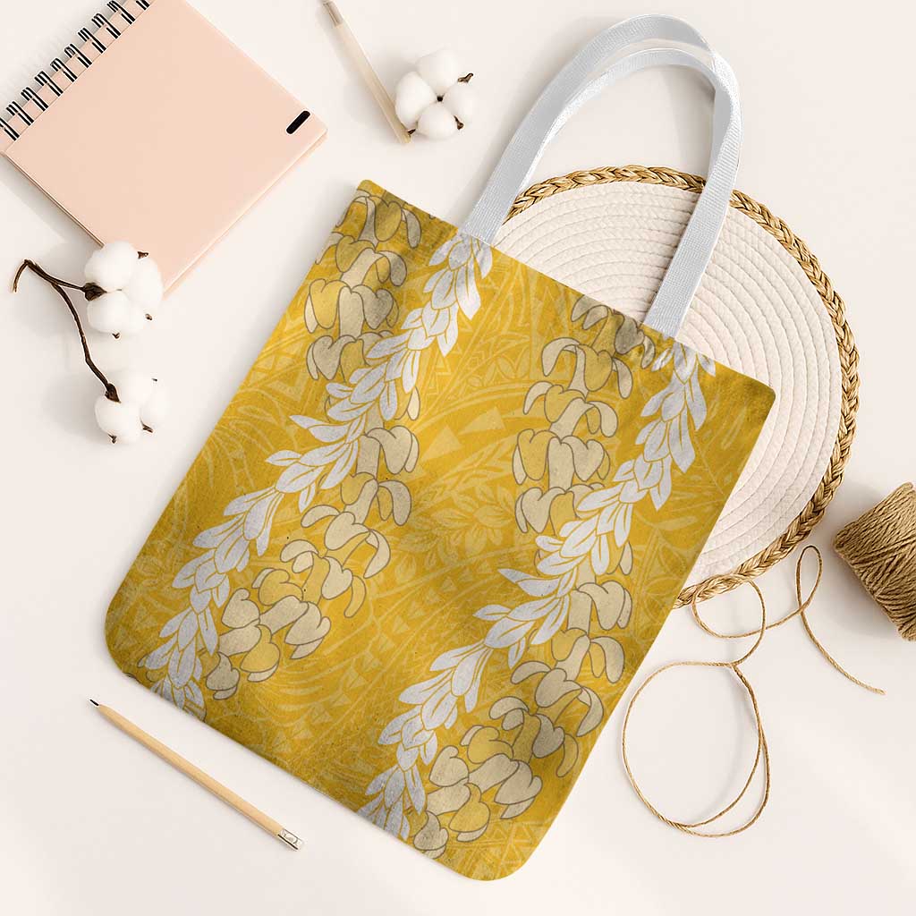 Puakenikeni and Maile Lei Tote Bag Gold Double Strand Lei - Polynesian Pride