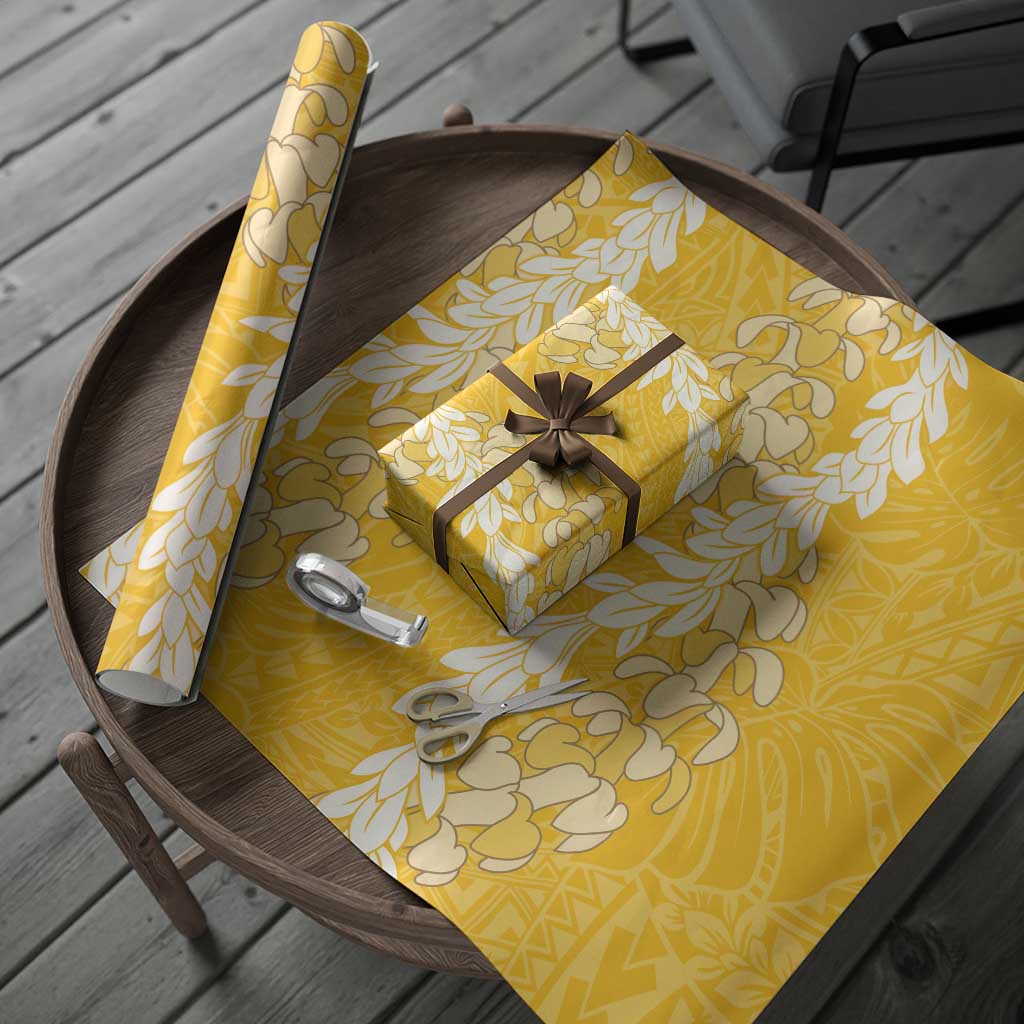 Puakenikeni and Maile Lei Wrapping Paper Gold Double Strand Lei - Polynesian Pride