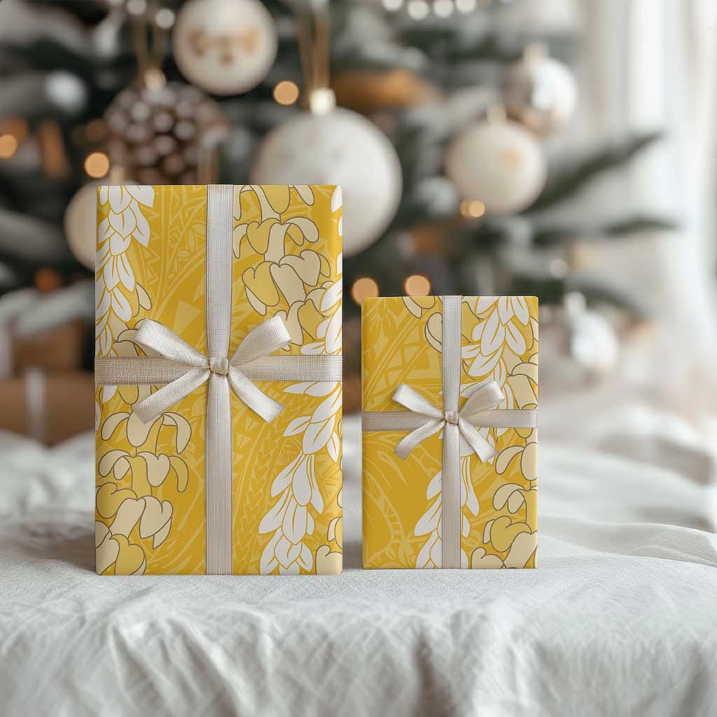 Puakenikeni and Maile Lei Wrapping Paper Gold Double Strand Lei - Polynesian Pride