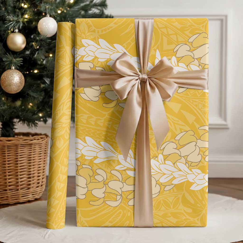 Puakenikeni and Maile Lei Wrapping Paper Gold Double Strand Lei - Polynesian Pride