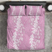 Puakenikeni and Maile Lei Bedding Set Pink Double Strand Lei