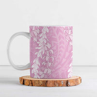 Puakenikeni and Maile Lei Ceramic Mug Pink Double Strand Lei - Polynesian Pride