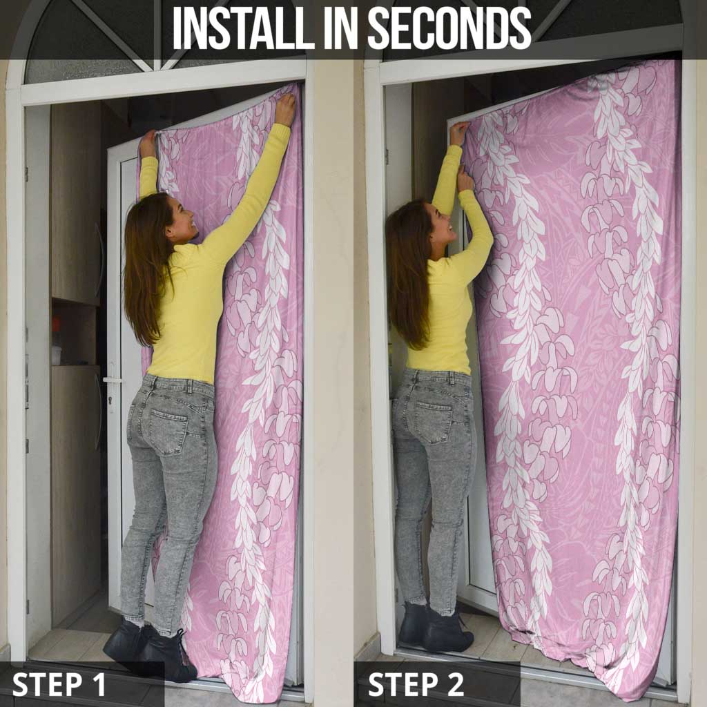 Puakenikeni and Maile Lei Door Cover Pink Double Strand Lei - Polynesian Pride