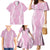 Puakenikeni and Maile Lei Family Matching Mermaid Dress and Hawaiian Shirt Pink Double Strand Lei